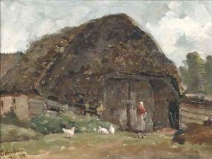 A farm-shed amongst trees