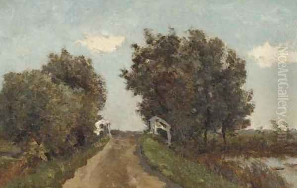 Landschap met brug landscape with a white bridge - view 1