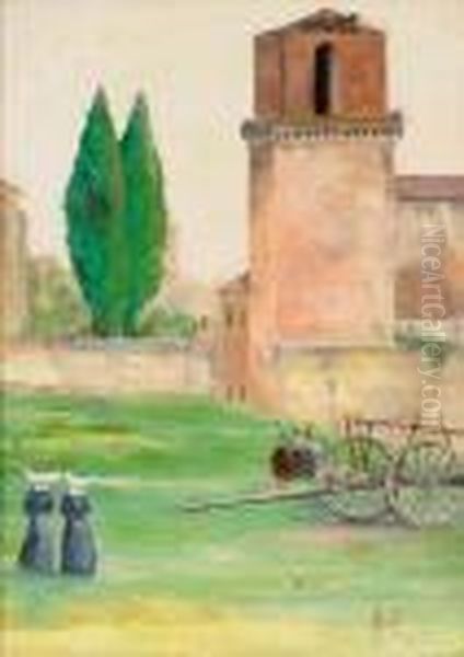 Campagna Laziale Con Ruderi E Suorine - view 1