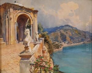 Terrazzo Di Vlla Sullo Sfondo Della Costieranapoletana