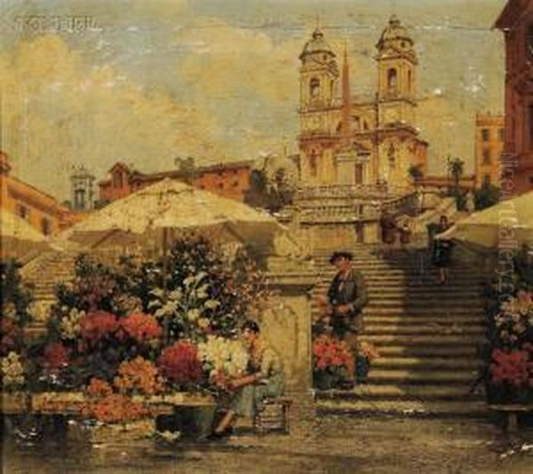 Flower Seller, Spanish Steps, Rome - view 1