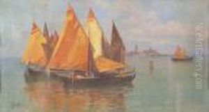 Barche Sullo Sfondo Di Murano