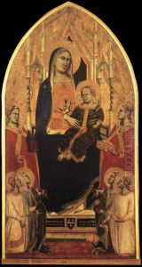 Madonna and Child Enthroned with Angels and Saints by Taddeo Gaddi