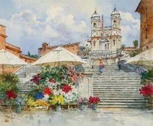 Piazza Di Spagna by Filippo Anivitti
