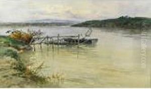 Barca Di Pescatori Sul Tevere by Filippo Anivitti