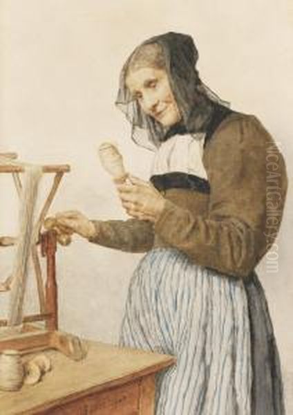 Old Woman With Spindle - view 1