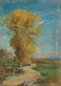Herbstlandschaft - Paysage D'automne - Arbres En Automne by Albert Anker
