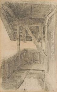 Laubenstudie Inins by Albert Anker
