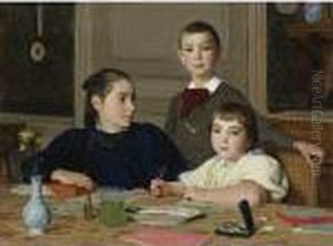 Die Geschwister Zaeslin 
The Zaeslin Siblings by Albert Anker