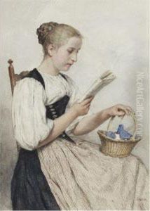 Lesendes Madchen by Albert Anker