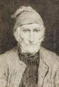 Bildnis Eines Alten Mannes Mit Zipfelmutze by Albert Anker