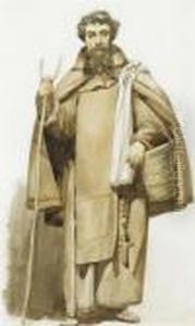 Study Of A Saint. by Albert Anker