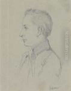 Portrait Of A Boy In Profile by Albert Anker