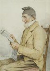 Portrait Of A Man Reading A Newspaper Portrait Of A Man Reading A Newspaper