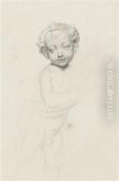 Drawing Of A Boy After A Classical Sculpture - view 1