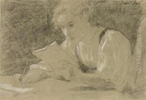 Girl Reading by Albert Anker