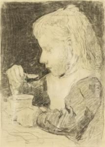 Girl Eating by Albert Anker