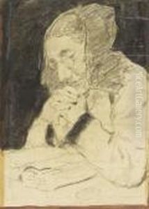 Study For "grandmother Reading" by Albert Anker