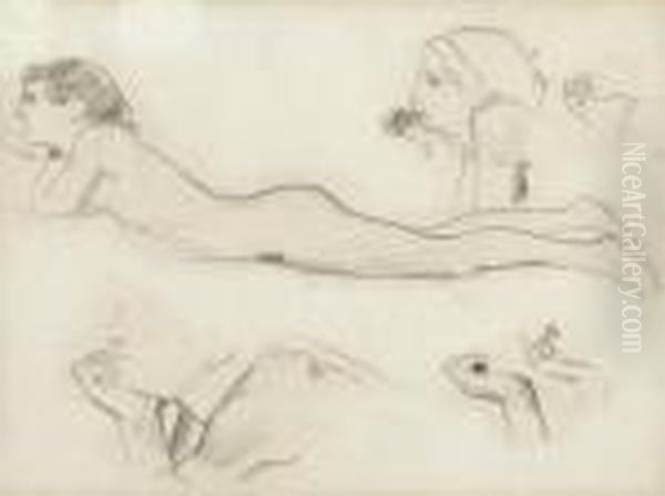 Study Of A Girl
Reclining - view 1