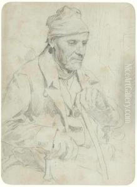 Portrait Of A Seated Man With Cap - view 1