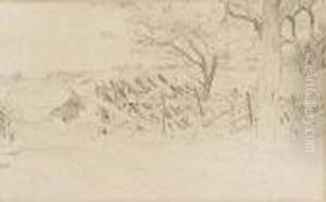 Landschaftspartie Im Emmental. by Albert Anker