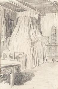 Stubeninterieur. by Albert Anker