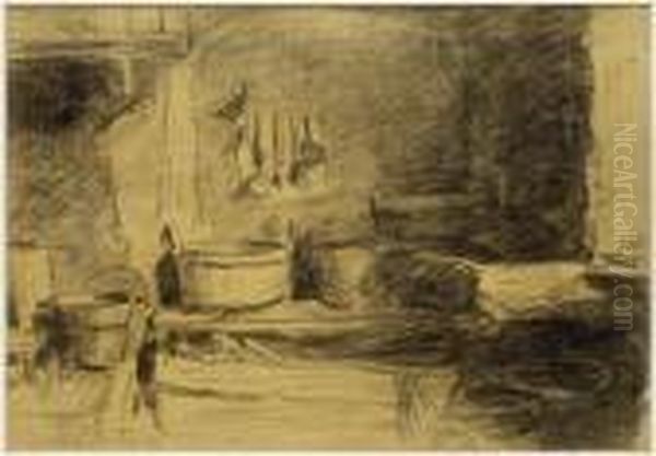 Kucheninterieur, Ruckseitig Madchenportrait - view 1