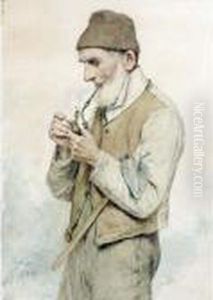 Bauer Mit Pfeife by Albert Anker