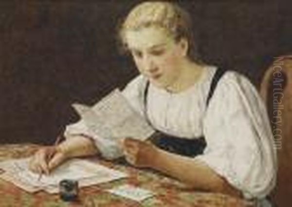 Briefschreibendes Madchen - view 1