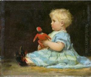 Marie Anker With Doll by Albert Anker