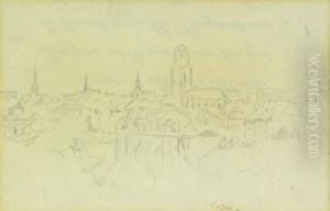 Ansicht Des Munsters Von Bern by Albert Anker