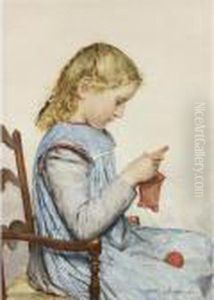 Strickendes Madchen, 1905
Girl Knitting by Albert Anker