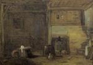 Bauernstubeninterieur. by Albert Anker