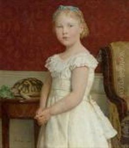 Portrait Of Dora Luthy. 1900. by Albert Anker