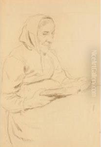 Die Bibelleserin - Recto & Verso
Woman Reading The Bible - Front & Back by Albert Anker