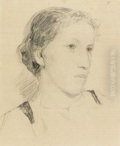 Portrat Eines Madchens. by Albert Anker