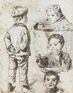 Kinderstudien. by Albert Anker