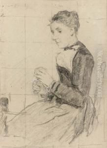 Sitzende Frau Mit Wollknauel. Sitzende Frau Mit Wollknauel.