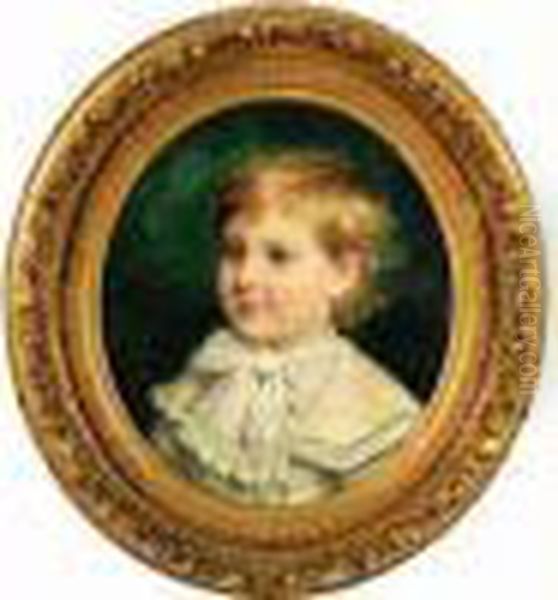 Portrait D'un Jeune Garcon Blond Au Col Blanc Noue - view 1