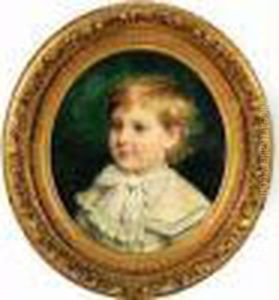 Portrait D'un Jeune Garcon Blond Au Col Blanc Noue by Albert Anker