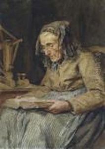 Woman Reading. by Albert Anker