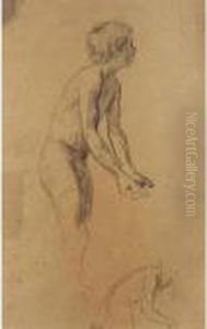 Junglingsakt Mit Offenen Handen Male Nude With Open Hands by Albert Anker