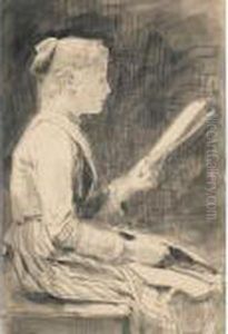 Feder Und Tusche Auf Papier by Albert Anker
