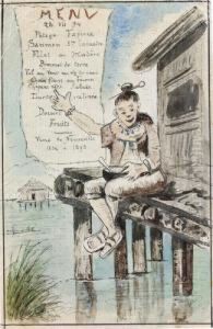 Pfahlbauerkind Ladt Zum Taufessen Ein. by Albert Anker
