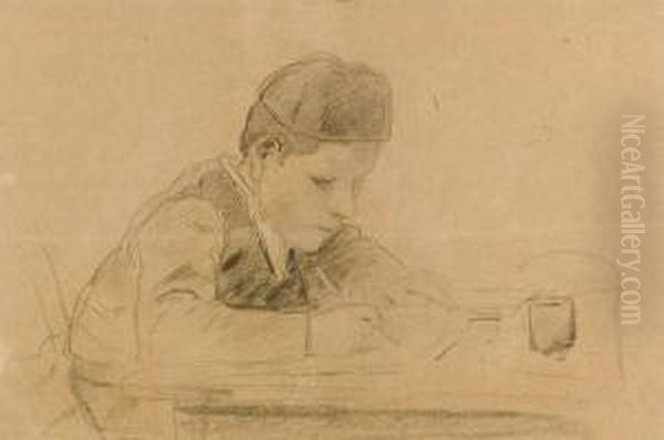 Schreibender Junge. - view 1