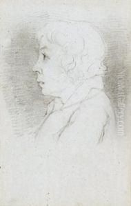 Brustbildnis Eines Jungen Mannes Im Profil. by Albert Anker