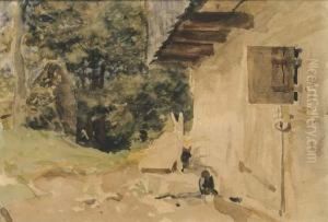 Bauernhaus by Albert Anker