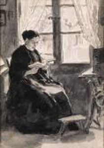 Lesende Frau by Albert Anker