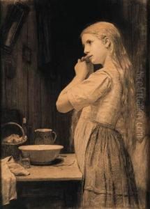 Mdchen Beim Kmmen, Um 1890