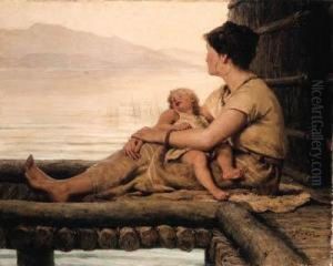Die Pfahlbauerin Iii by Albert Anker